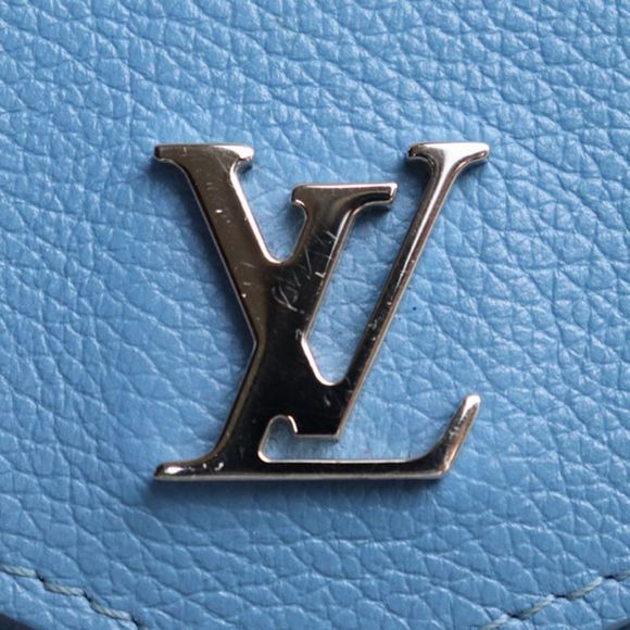 Louis Vuitton Portefeuille Lock Calf Leather Blue Mini LV Wallet Handbag - Picture 5 of 5